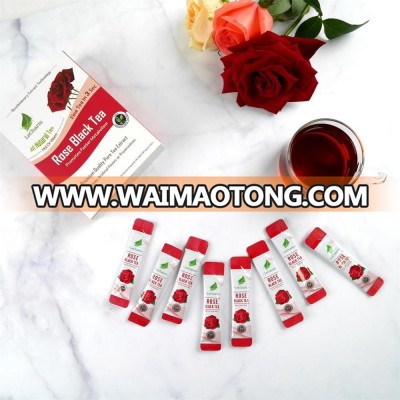 OEM private label flavor tea for 0.6g*10 teabags/box ,organic flowers black tea with rose Assists weight loss